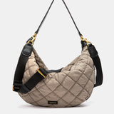 Bolso de hombro acolchado taupe