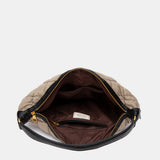 Bolso de hombro acolchado taupe