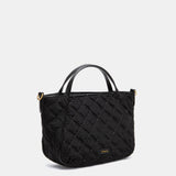 Black quilted shopper bag.