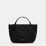 Black quilted shopper bag.
