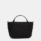 Black quilted shopper bag.