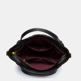 Black quilted shopper bag.