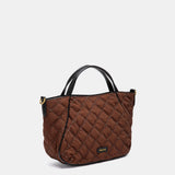 Brown quilted shopper bag.