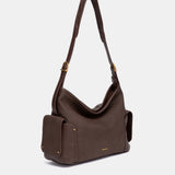 Bolso de hombro multibolsillos marrón