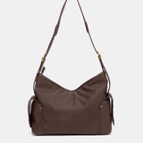 Bolso de hombro multibolsillos marrón