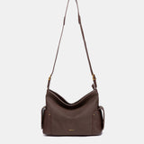 Bolso de hombro multibolsillos marrón