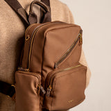 Mochila en materiales reciclados cognac