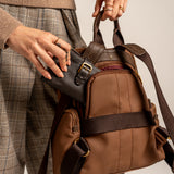 Mochila en materiales reciclados cognac