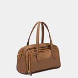 Bolso de mano en materiales reciclados cognac