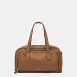 Bolso de mano en materiales reciclados cognac
