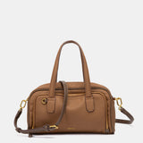 Bolso de mano en materiales reciclados cognac