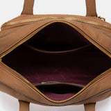 Bolso de mano en materiales reciclados cognac