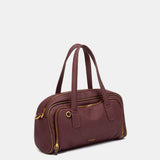 Bolso de mano en materiales reciclados burdeos