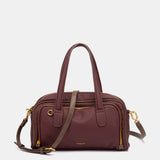 Bolso de mano en materiales reciclados burdeos