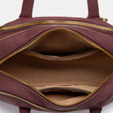 Bolso de mano en materiales reciclados burdeos