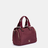 Bolso de mano en materiales reciclados burdeos