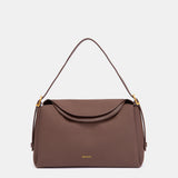 Bolso de hombro en materiales reciclados marrón