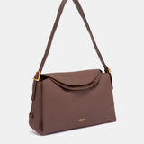 Bolso de hombro en materiales reciclados marrón
