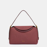 Bolso de hombro en materiales reciclados burdeos