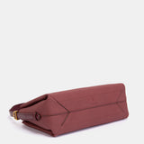Bolso de hombro en materiales reciclados burdeos