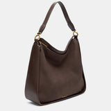 Brown recycled materials shoulder bag.