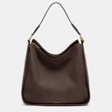 Brown recycled materials shoulder bag.
