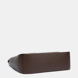 Brown recycled materials shoulder bag.