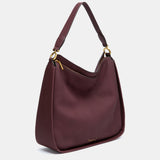 Bolso de hombro en materiales reciclados burdeos
