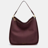 Bolso de hombro en materiales reciclados burdeos