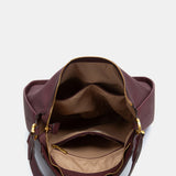 Bolso de hombro en materiales reciclados burdeos