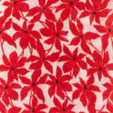 Women's wool scarf with mini floral print in red