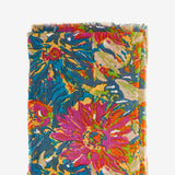 Viscose scarf with multicoloured floral print