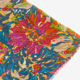 Viscose scarf with multicoloured floral print