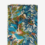 Viscose scarf with floral print in blue tones