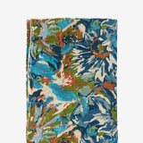 Viscose scarf with floral print in blue tones