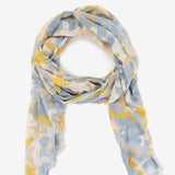 Viscose scarf with abstract print in grey tones