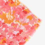 Viscose scarf with abstract print in fuchsia tones