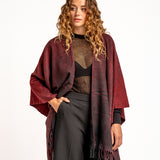 Poncho degradado burdeos