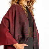 Poncho degradado burdeos