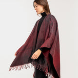 Poncho degradado burdeos
