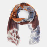 Pañuelo de lana con estampado floral camel