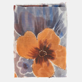 Pañuelo de lana con estampado floral camel