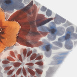 Pañuelo de lana con estampado floral camel