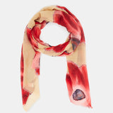 Pañuelo de lana con estampado floral rojo