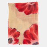 Pañuelo de lana con estampado floral rojo