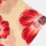 Pañuelo de lana con estampado floral rojo