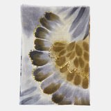 Green floral print wool scarf