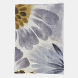 Green floral print wool scarf