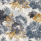 Black floral print wool scarf