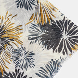 Black floral print wool scarf